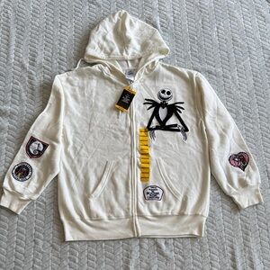 NWT Disney Cream Hoodie The Nightmare Before Christmas Size M
